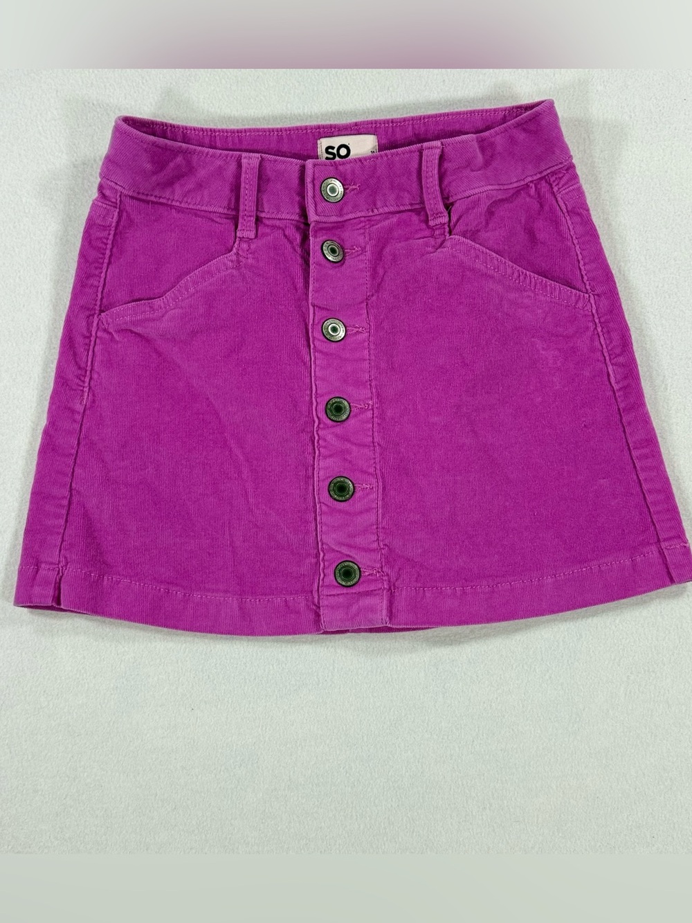 SO Girls' Pink Corduroy Mini Skirt Size 10